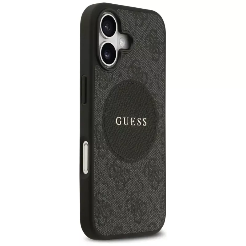 Guess 4G Circle Classic Logo Dėklas su MagSafe, skirtas iPhone 17 (Juodas)
