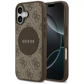 Guess 4G Circle Classic Logo MagSafe Back Cover, skirta Apple iPhone 17 - Ruda