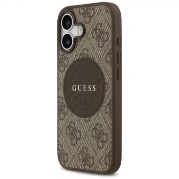 Guess 4G Circle Classic Logo MagSafe Back Cover, skirta Apple iPhone 17 - Ruda