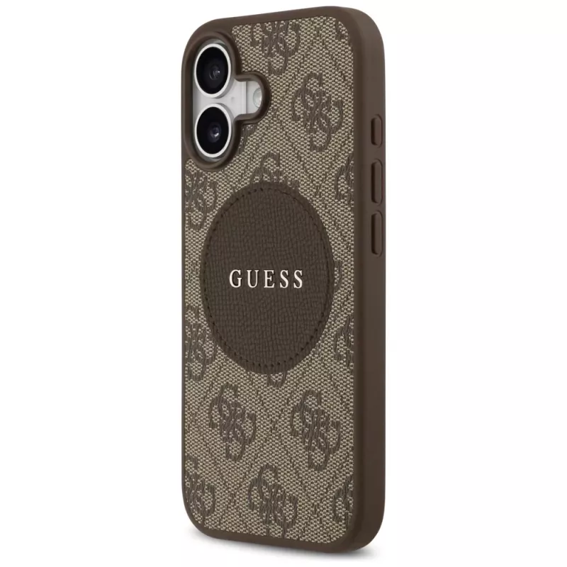 Guess 4G Circle Classic Logo MagSafe Back Cover, skirta Apple iPhone 17 - Ruda