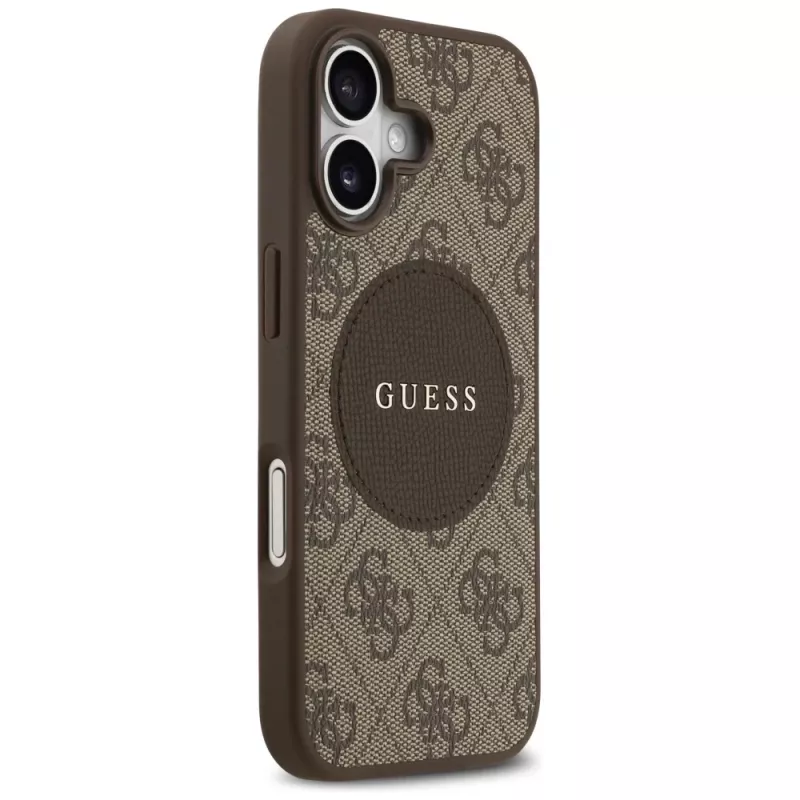 Guess 4G Circle Classic Logo MagSafe Back Cover, skirta Apple iPhone 17 - Ruda