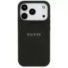Guess Grained Ring MagSafe Dėklas, skirtas iPhone 17 Pro (Juodas)