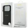 Guess Grained Ring MagSafe Dėklas, skirtas iPhone 17 Pro Max (Juodas)