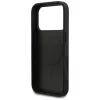 Guess Grained Ring MagSafe Dėklas, skirtas iPhone 17 Pro Max (Juodas)