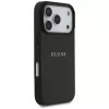 Guess Grained Ring MagSafe Dėklas, skirtas iPhone 17 Pro Max (Juodas)