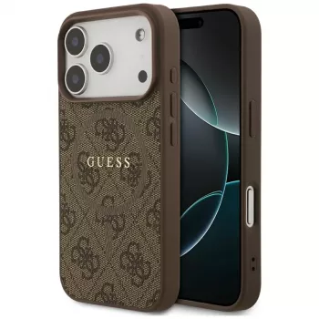Guess 4G Ring Classic Logo MagSafe Back Cover, skirtas Apple iPhone 17 Pro, Ruda