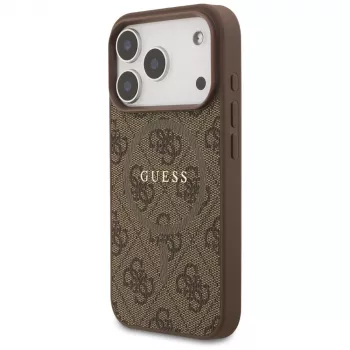 Guess 4G Ring Classic Logo MagSafe Back Cover, skirtas Apple iPhone 17 Pro, Ruda