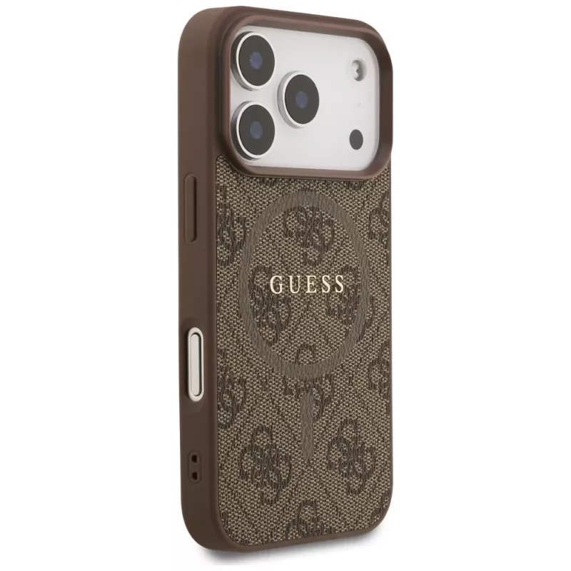 Guess 4G Ring Classic Logo MagSafe Back Cover, skirtas Apple iPhone 17 Pro, Ruda