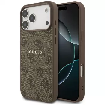Guess 4G Ring Classic Logo Dėklas su MagSafe iPhone 17 Pro Max (Ruda)