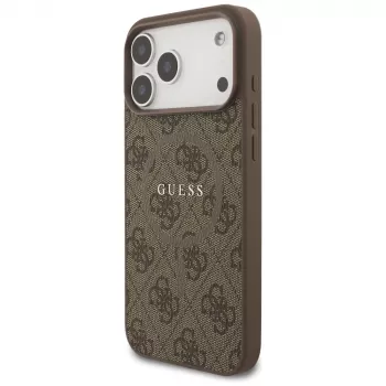 Guess 4G Ring Classic Logo Dėklas su MagSafe iPhone 17 Pro Max (Ruda)