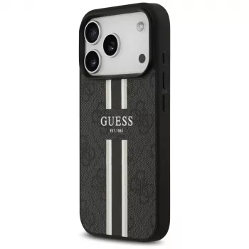 Guess 4G Printed Stripes MagSafe Dėklas, Skirtas iPhone 17 Pro (Juodas)