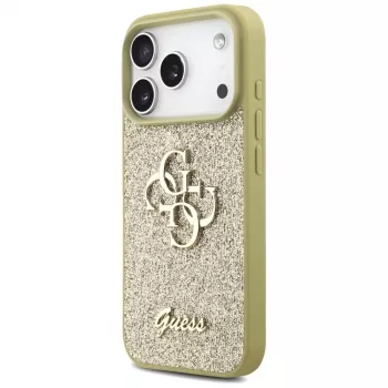 Guess Fixed Glitter Big 4G Dangtelis Apple iPhone 17 Pro, Auksinis