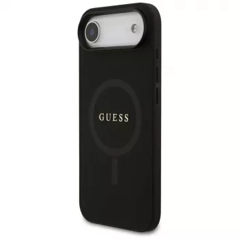 Guess Saffiano Classic Logo MagSafe Dėklas iPhone Air, Juodas