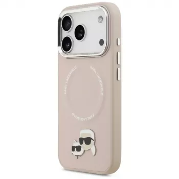 Karl Lagerfeld Karl & Choupette Pins MagSafe Case for iPhone 17 Pro Pink