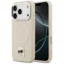 KARL LAGERFELD Karl Pin MagSafe Back Cover, skirta Apple iPhone 15 Pro Max, smėlio spalvos