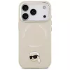 KARL LAGERFELD Karl Pin MagSafe Back Cover, skirta Apple iPhone 15 Pro Max, smėlio spalvos