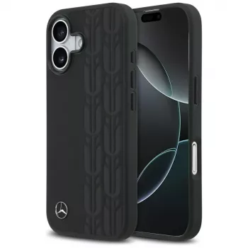 Mercedes odinis „Laurel Leaves“ MagSafe dėklas iPhone 17, juodas