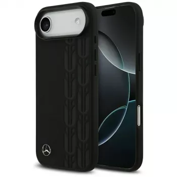 Mercedes-Benz Laurel Leaves Leather MagSafe dėklas iPhone Air - juodas