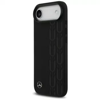 Mercedes-Benz Laurel Leaves Leather MagSafe dėklas iPhone Air - juodas