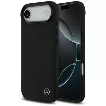 Mercedes Leather Large Laurel Leave MagSafe Case for iPhone Air Black