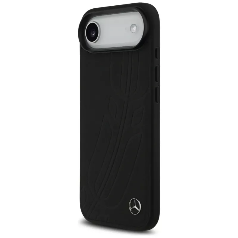 Mercedes Leather Large Laurel Leave MagSafe Case for iPhone Air Black
