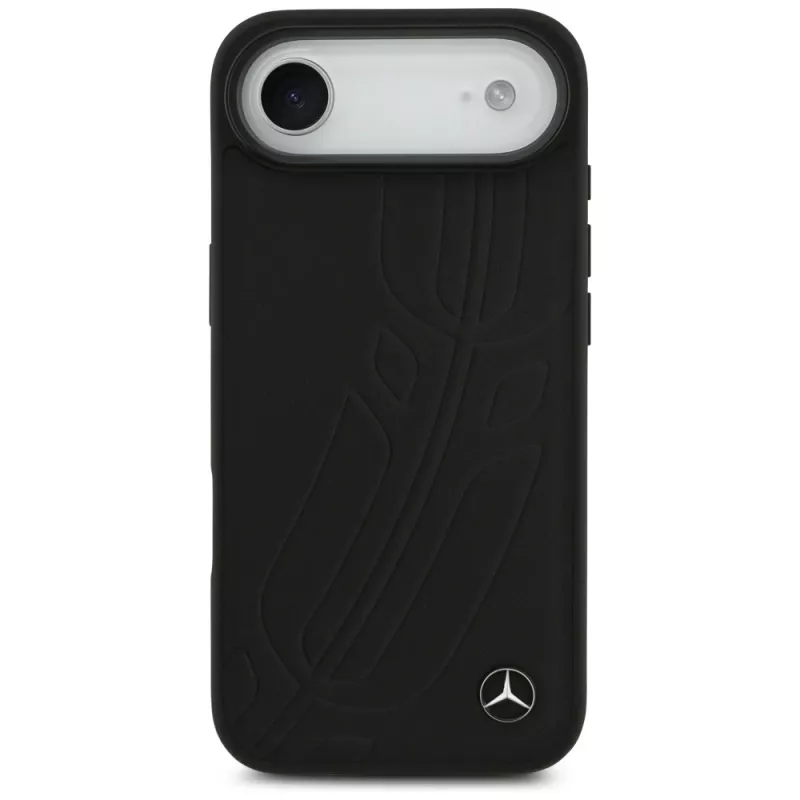Mercedes Leather Large Laurel Leave MagSafe Case for iPhone Air Black