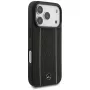 Mercedes Leather Star Pattern Stripes MagSafe Case for iPhone 17 Pro Black
