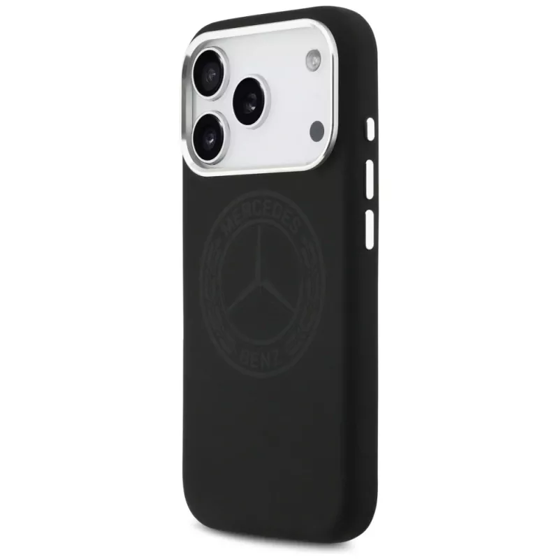 Mercedes Silicone Vintage Logo MagSafe Case for iPhone 17 Pro Black