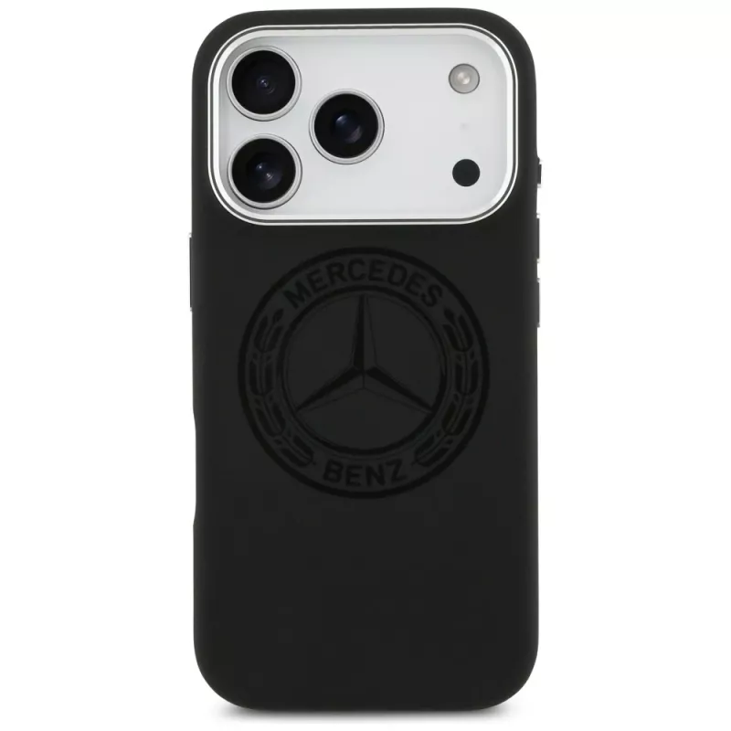 Mercedes Silicone Vintage Logo MagSafe Case for iPhone 17 Pro Black