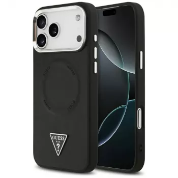 Guess Triangle Logo MagSafe Dėklas, skirtas Apple iPhone 17 Pro (Juodas)
