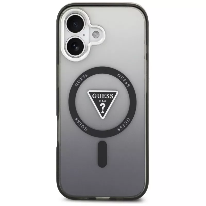 Guess IML Gradient Triangle Logo MagSafe Case for iPhone 17 Black