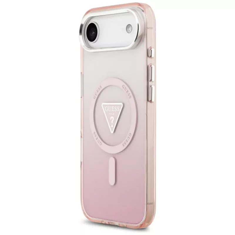 Guess IML Gradient Triangle Logo MagSafe Case for iPhone Air Pink