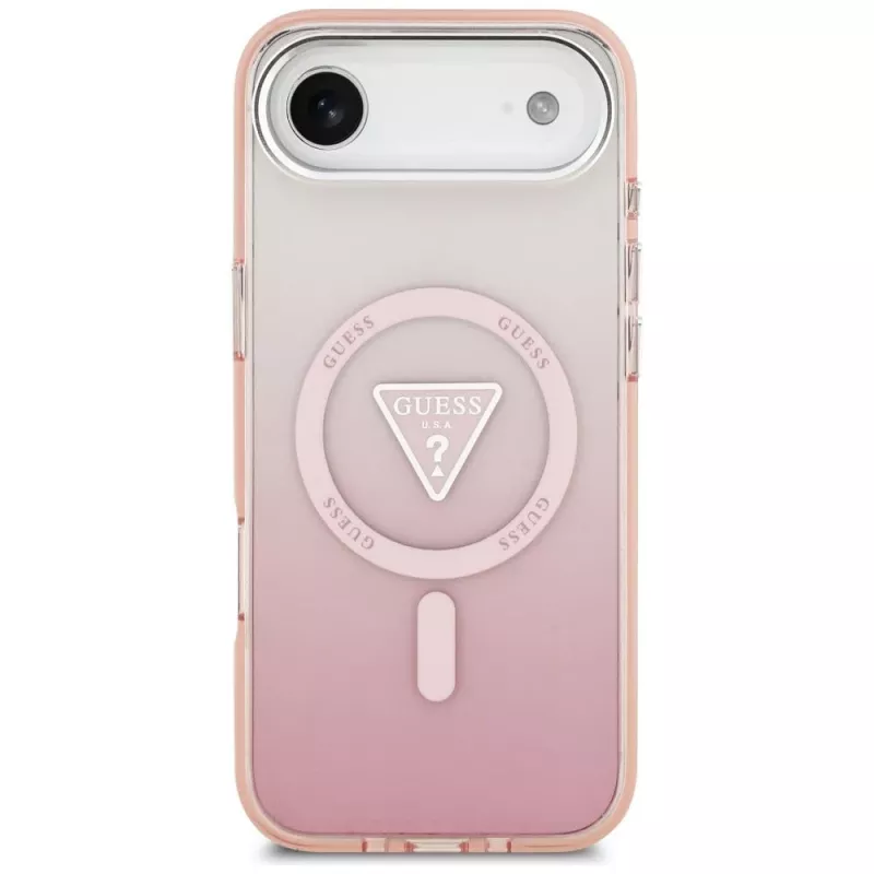 Guess IML Gradient Triangle Logo MagSafe Case for iPhone Air Pink