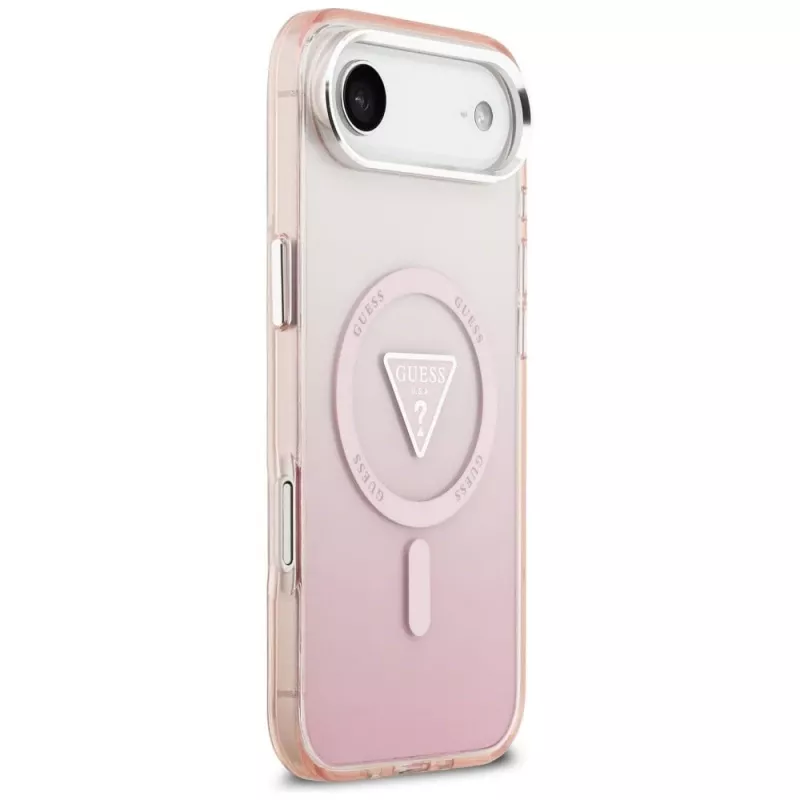 Guess IML Gradient Triangle Logo MagSafe Case for iPhone Air Pink