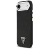 Guess Glitter Triangle Logo MagSafe Dėklas, skirtas iPhone Air, juodas