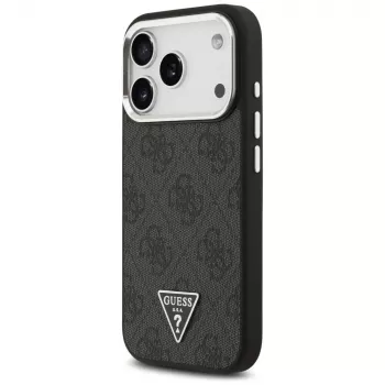 Guess 4G Triangle Logo MagSafe Dėklas, skirtas iPhone 17 Pro (Juodas)