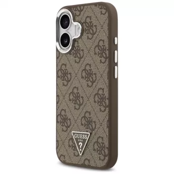 Guess 4G Triangle Logo MagSafe Dėklas, skirtas iPhone 17 (Ruda spalva)