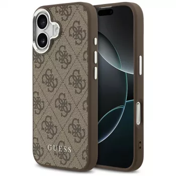 Guess 4G Classic Logo MagSafe Dėklas, skirtas iPhone 17, Ruda