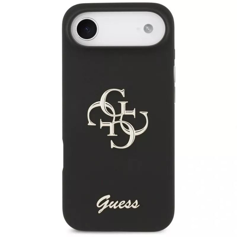 Guess Silicone Big 4G Script Dėklas, skirtas iPhone Air - Juodas