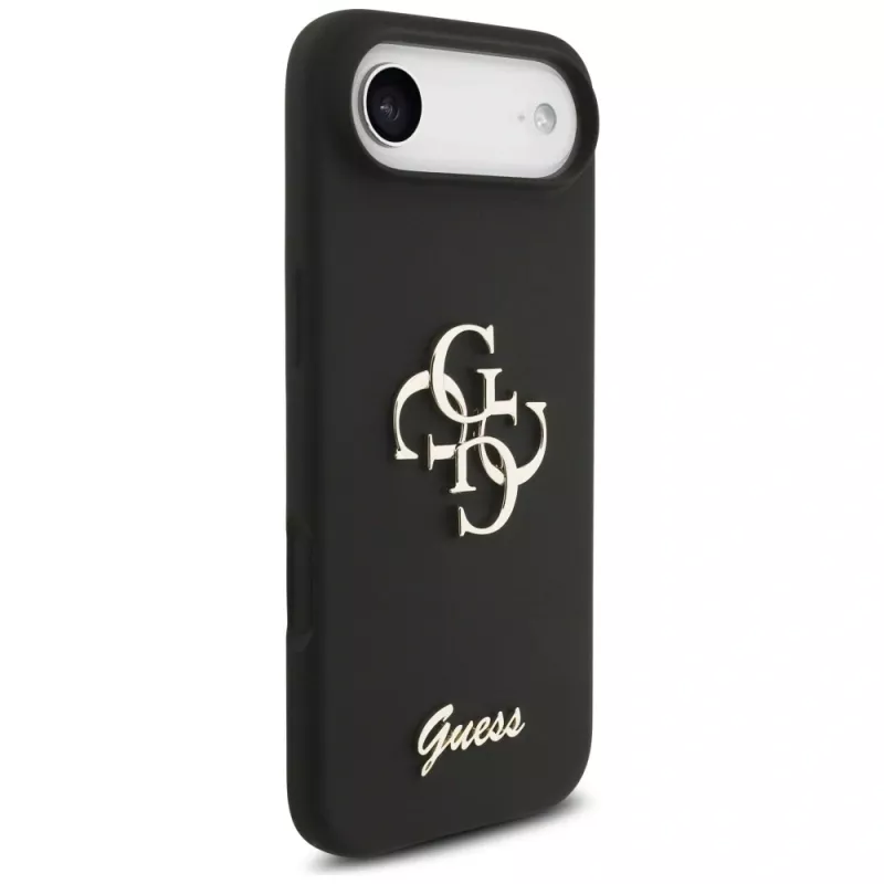Guess Silicone Big 4G Script Dėklas, skirtas iPhone Air - Juodas