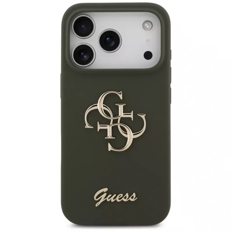 Guess Silicone Big 4G Script Case for iPhone 17 Pro - Khaki