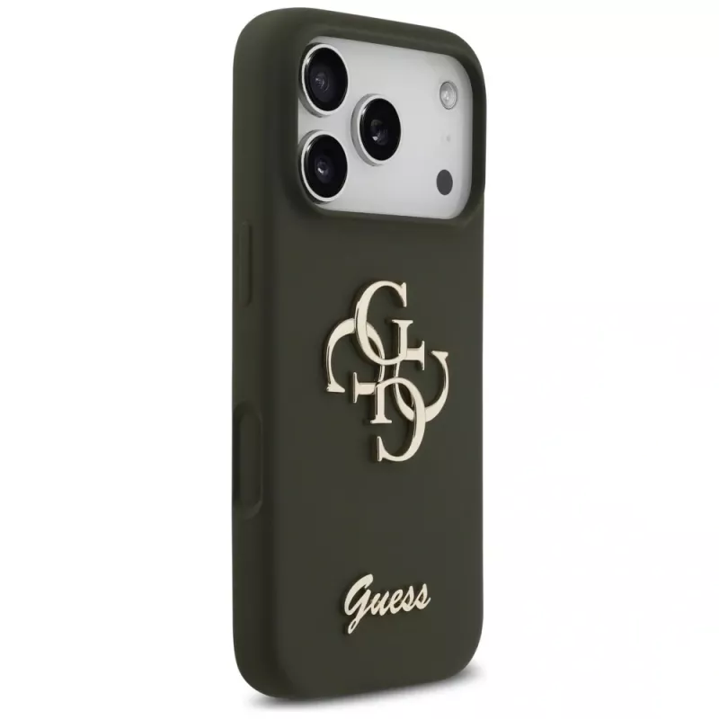 Guess Silicone Big 4G Script Case for iPhone 17 Pro - Khaki