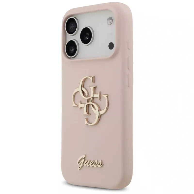 Guess Silicone Big 4G Script Back Cover, skirta Apple iPhone 17 Pro – rožinė