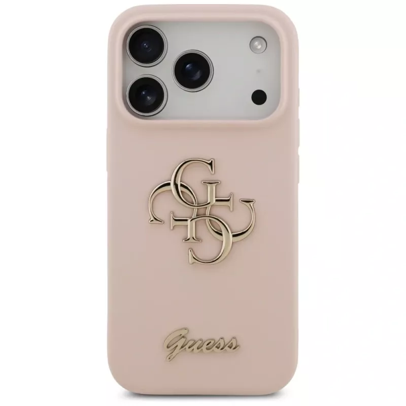 Guess Silicone Big 4G Script Back Cover, skirta Apple iPhone 17 Pro – rožinė