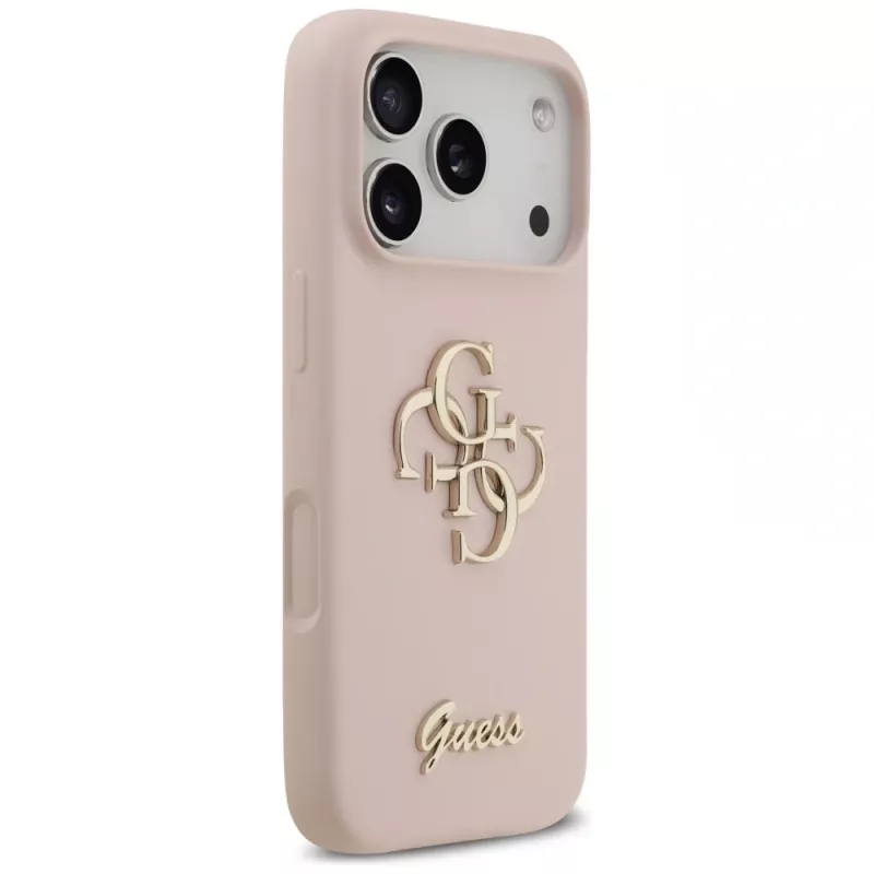 Guess Silicone Big 4G Script Back Cover, skirta Apple iPhone 17 Pro – rožinė