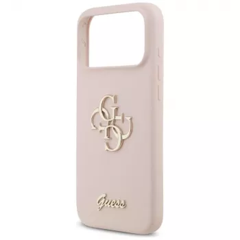 Guess Silicone Big 4G Script Dėklas, skirtas Apple iPhone 17 Pro Max - Rožinis