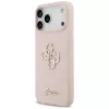 Guess Silicone Big 4G Script Dėklas, skirtas Apple iPhone 17 Pro Max - Rožinis