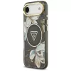 Guess IML Glitter Flowers Triangle MagSafe dėklas iPhone Air - juodas