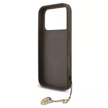 Guess 4G Charms Collection MagSafe Dėklas, skirtas iPhone 17 Pro (Ruda)