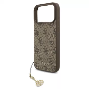 Guess 4G Charms Collection MagSafe Case for iPhone 17 Pro Max (Brown)